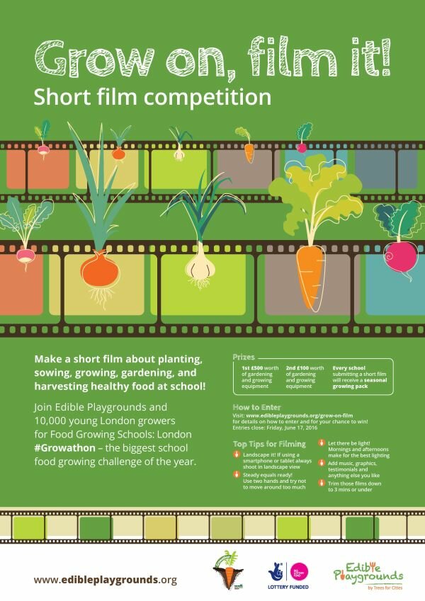 Grow on, film it! Trees for Cities/Edible Playgrounds/Growathon/FGSL